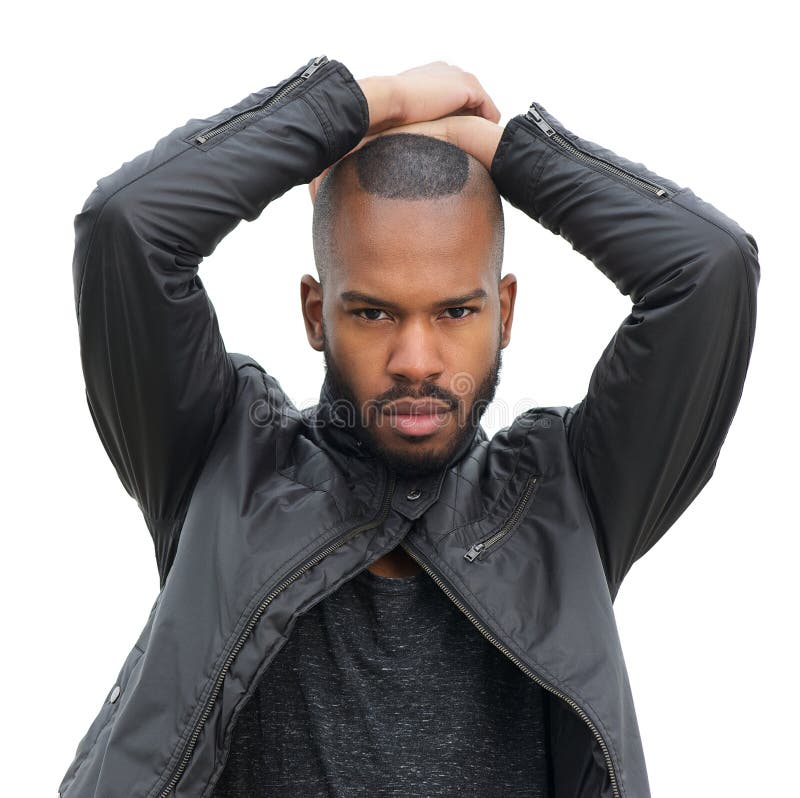 Mannequin Masculin Posant Dans La Veste En Cuir Noire Image stock