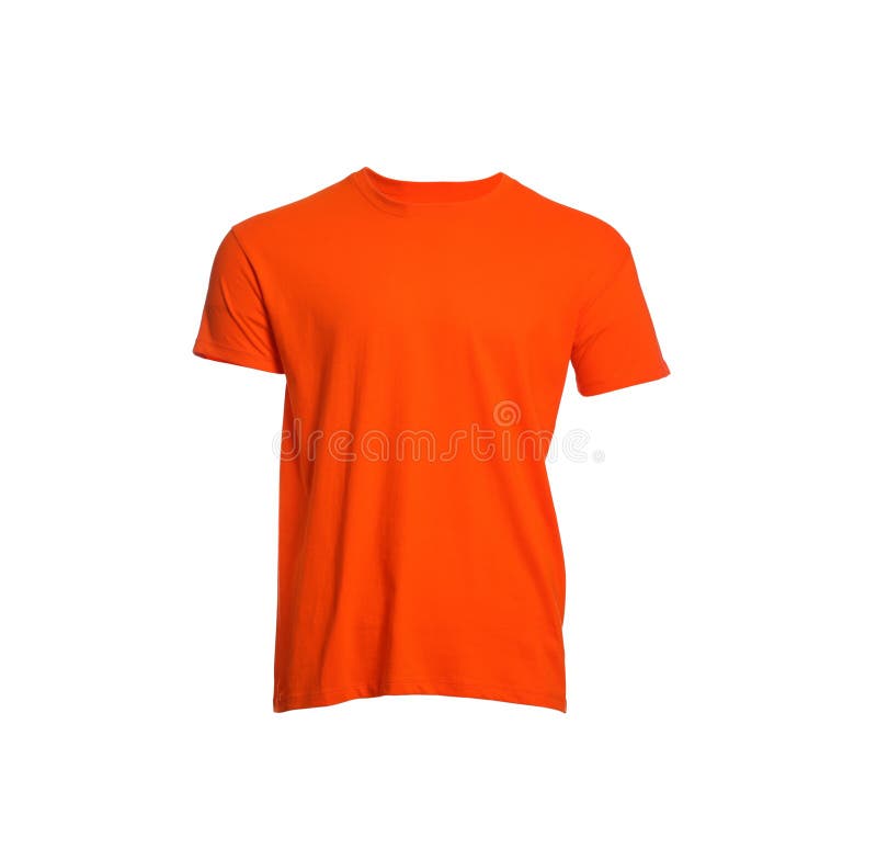 Mannequin with Orange Men S T-shirt Isolated on White. Mockup for ...