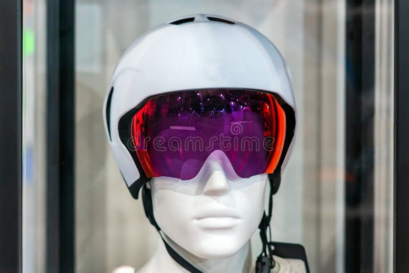 Mannequin in a Helmet and Protective Glasses Stock Photo Image of