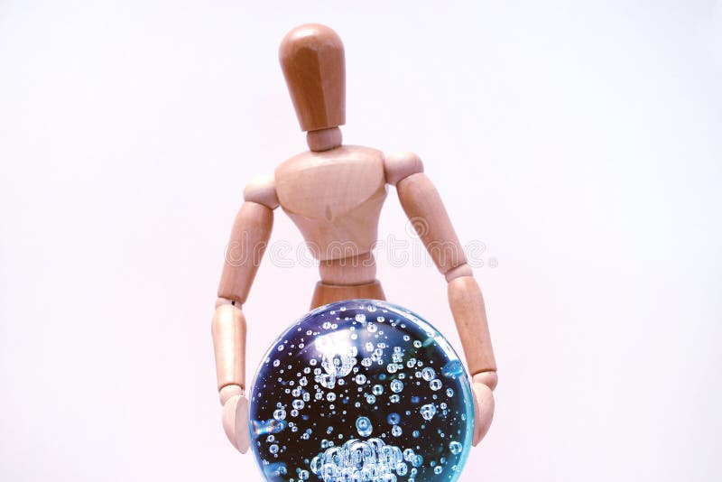 Psychic mannequin - holding a clear orb. Psychic mannequin - holding a clear orb