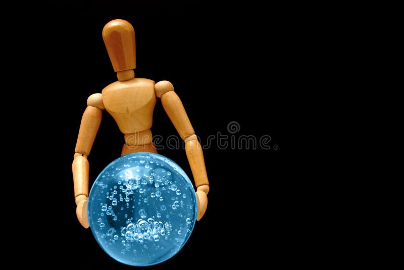 Psychic mannequin - holding a blue orb. Psychic mannequin - holding a blue orb