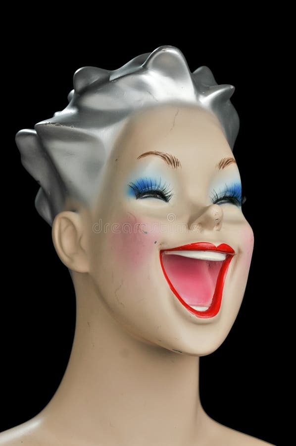 Mannequin Woman Head is Laughing with Open Mouth Stock Photo Image of