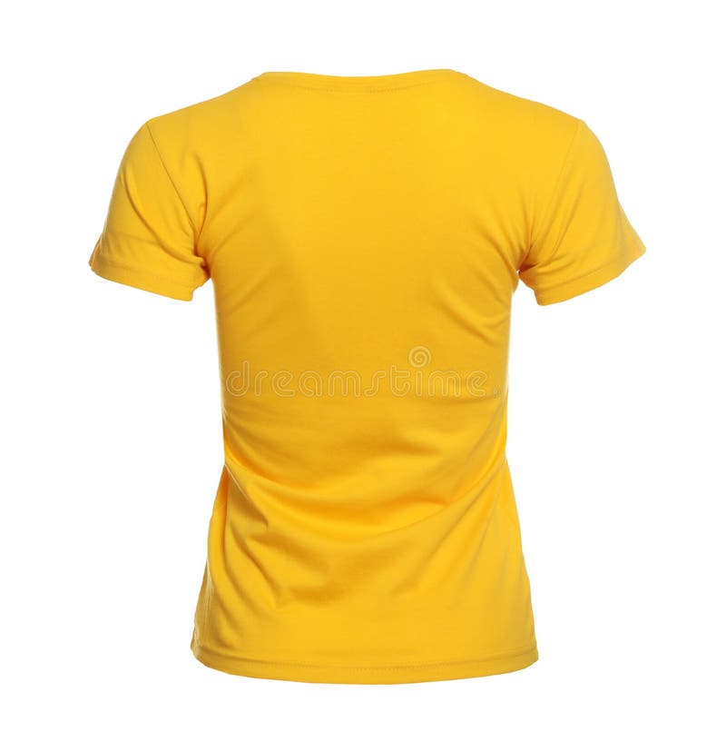 Mannequin with Yellow Women S T-shirt Isolated on White. Mockup for ...