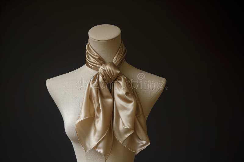 mannequins torso with a silk scarf tied in a bow, created with generative ai AI generated