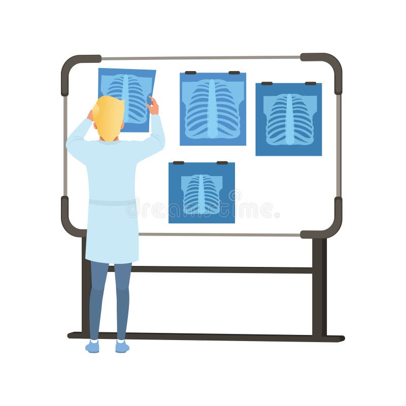 Mannetje die MRI-resultaten van thoraxaftasten bekijken op het scherm, een gezondheidszorg en een vectorillustratie van het genee stock illustratie Mannetje die MRI-resultaten van thoraxaftasten bekijken op het scherm, een gezondheidszorg en een vectorillustratie van het genee stock illustratie
