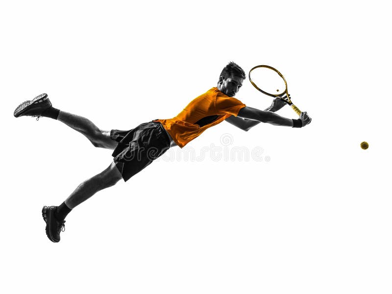 Manntennisspielerschattenbild stockfotografie Manntennisspielerschattenbild stockfotografie