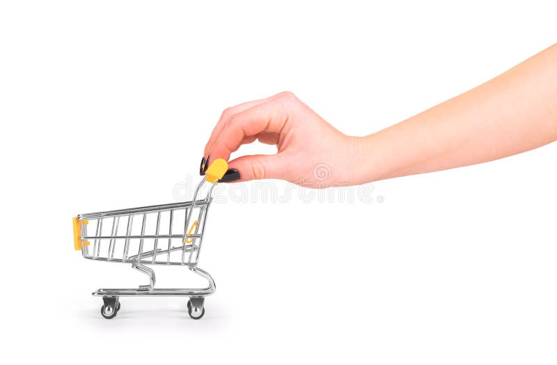 Mano che spinge una carriola per i prodotti immagini stock libere da diritti Mano che spinge una carriola per i prodotti immagini stock libere da diritti