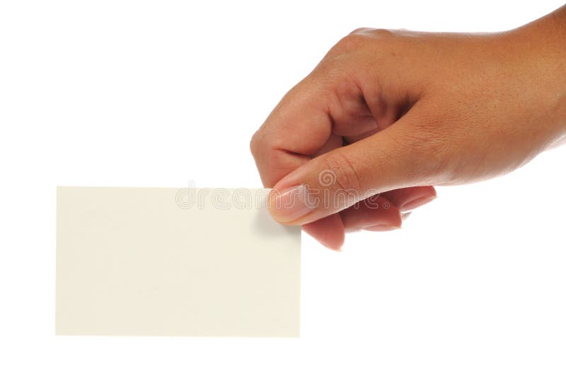 Mano che tiene un biglietto da visita vuoto immagine stock libera da diritti Mano che tiene un biglietto da visita vuoto immagine stock libera da diritti