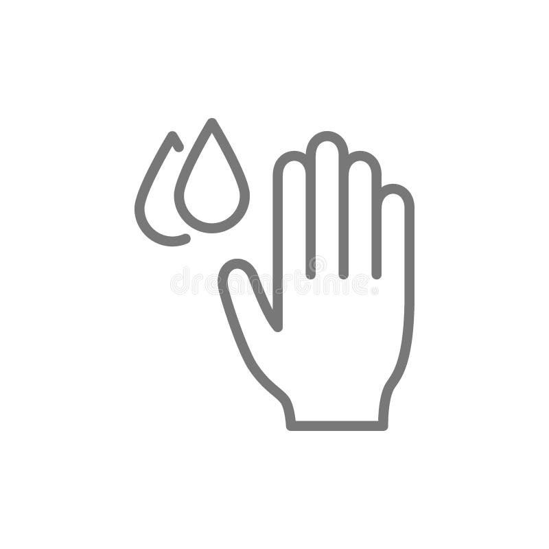 Mano con descensos del agua, higiene, línea de manos que se lava icono libre illustration Mano con descensos del agua, higiene, línea de manos que se lava icono libre illustration