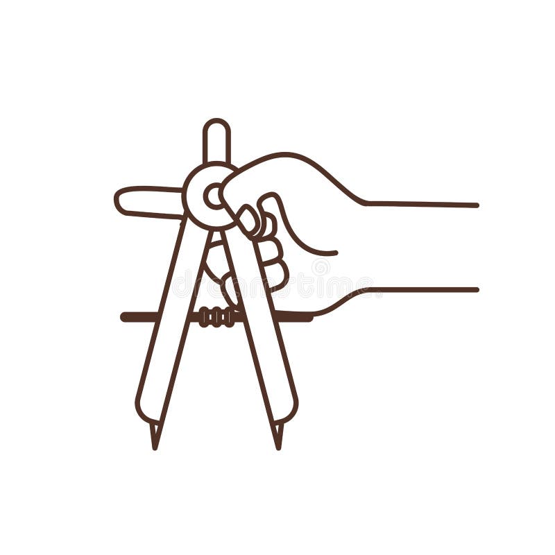 Mano con l'icona isolata bussola illustrazione vettoriale Mano con l'icona isolata bussola illustrazione vettoriale