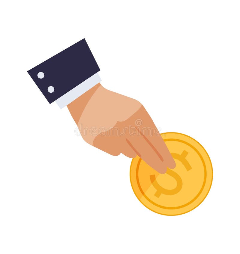 Mano d'affari che tiene in mano il concetto di moneta d'oro il concetto di pianta di investimento con successo in conto reddito è royalty illustrazione gratis