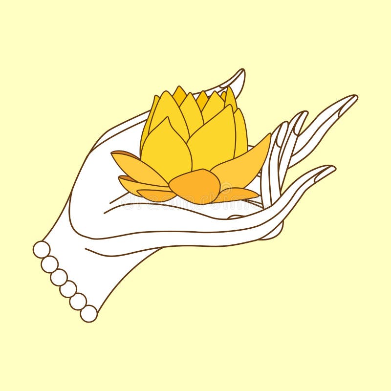 Mano de Buda con loto libre illustration Mano de Buda con loto libre illustration