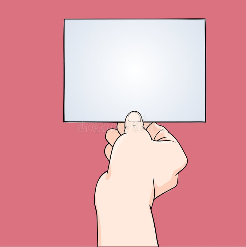 Mano del ejemplo que sostiene el papel en blanco - Vector el ejemplo ilustración del vector Mano del ejemplo que sostiene el papel en blanco - Vector el ejemplo ilustración del vector