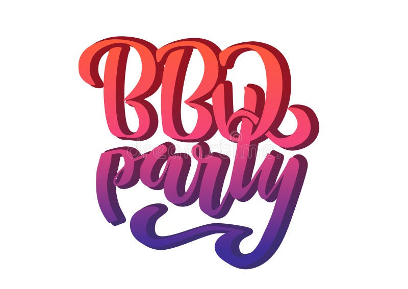 Mano del partito del BBQ che segna il modello con lettere di progettazione di vettore di logo Etichetta tipografica del testo del illustrazione di stock Mano del partito del BBQ che segna il modello con lettere di progettazione di vettore di logo Etichetta tipografica del testo del illustrazione di stock