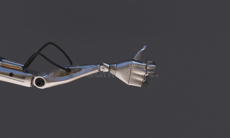 Mano del robot sui precedenti neri Tecnologia del robot per il futuro royalty illustrazione gratis Mano del robot sui precedenti neri Tecnologia del robot per il futuro royalty illustrazione gratis