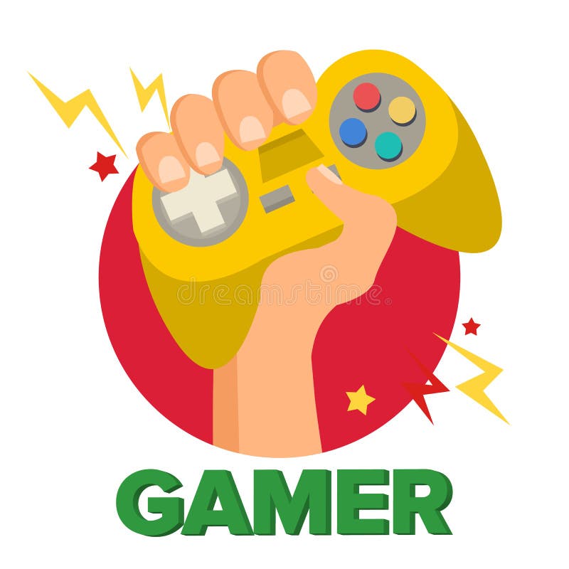 Mano del videojugador con Joy Stick Vector Concepto del juego Consola del videojuego, regulador Symbol, Gamepad Historieta plana ilustración del vector Mano del videojugador con Joy Stick Vector Concepto del juego Consola del videojuego, regulador Symbol, Gamepad Historieta plana ilustración del vector