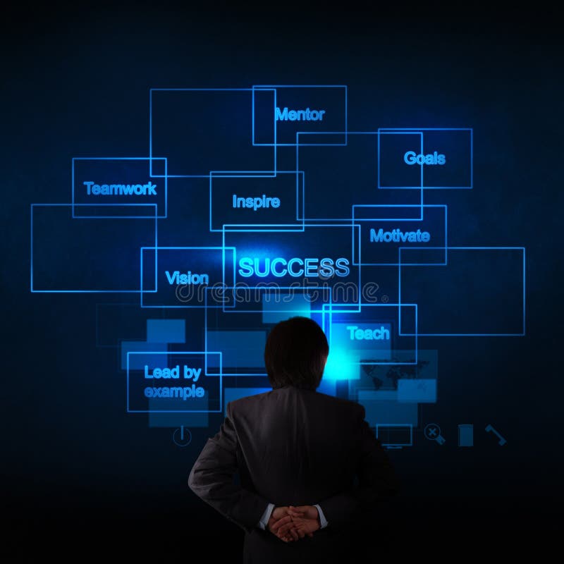 Mano dell'uomo d'affari che pensa al diagramma di successo di affari immagini stock libere da diritti Mano dell'uomo d'affari che pensa al diagramma di successo di affari immagini stock libere da diritti