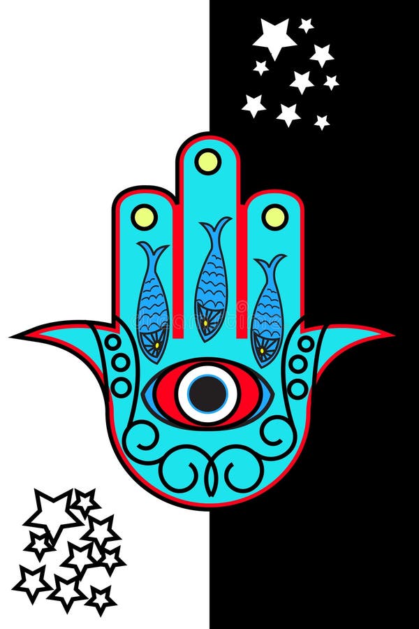 Hamsa - Mano Di Fatima - Amuleto Di Protezione Illustrazione Vettoriale - Illustrazione Di Arabo, Orlo: 29337151