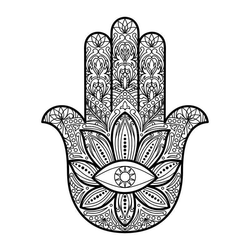 Mano di Hamsa di Fatima Amulet royalty illustrazione gratis Mano di Hamsa di Fatima Amulet royalty illustrazione gratis