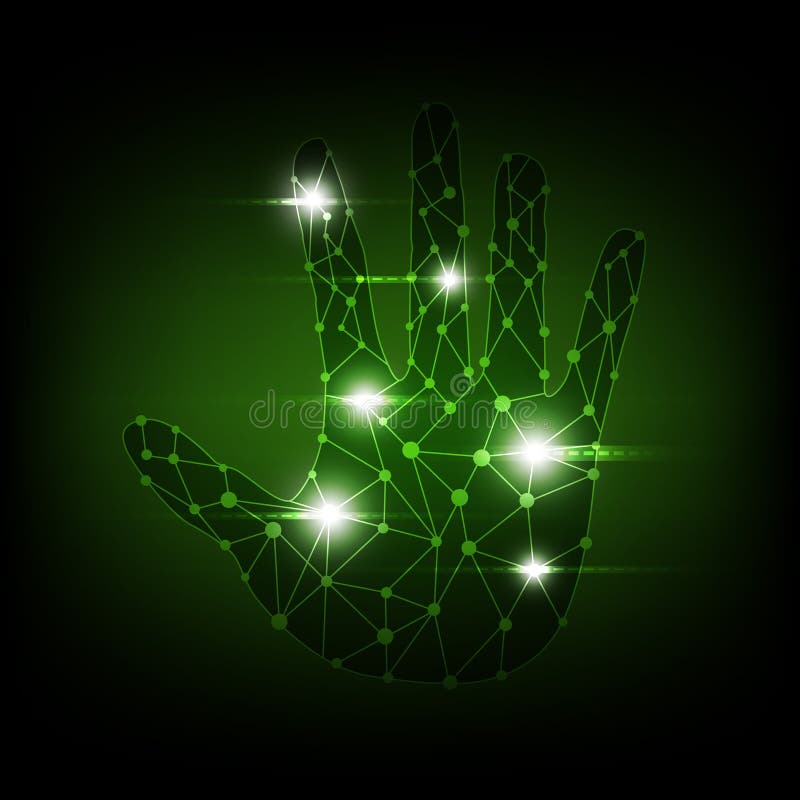 Mano digitale astratta illustrazione di stock