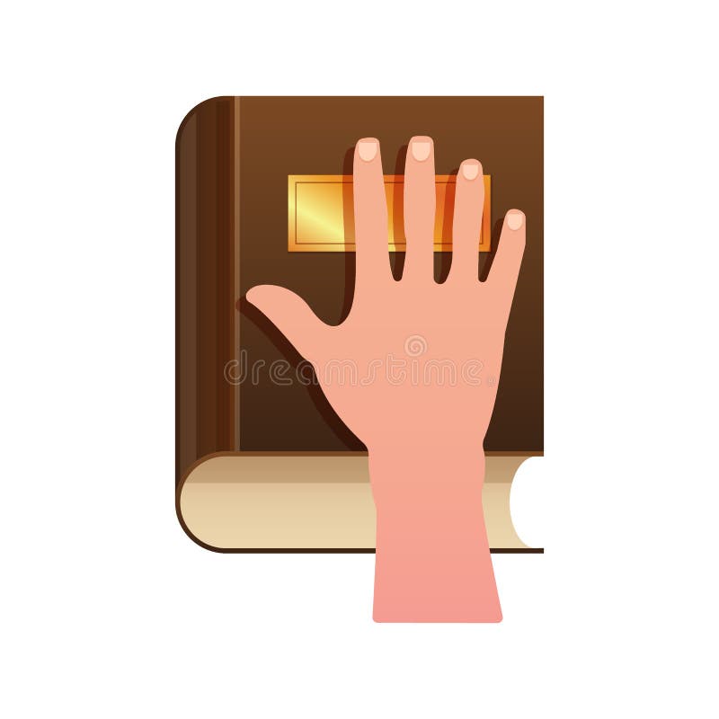 Mano en la constitución como icono del concepto del juramento ilustración del vector Mano en la constitución como icono del concepto del juramento ilustración del vector
