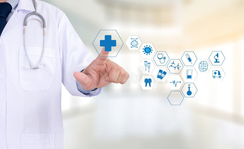 Mano profesional del doctor de la atención sanitaria de la medicina que trabaja con modo fotos de archivo libres de regalías Mano profesional del doctor de la atención sanitaria de la medicina que trabaja con modo fotos de archivo libres de regalías