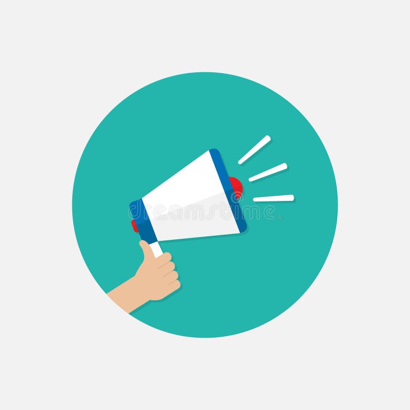 Mano que lleva a cabo el icono del meg?fono Márketing de Digitaces, haciendo publicidad del estilo plano del ejemplo del vector d ilustración del vector Mano que lleva a cabo el icono del meg?fono Márketing de Digitaces, haciendo publicidad del estilo plano del ejemplo del vector d ilustración del vector