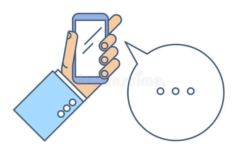 Mano que sostiene el teléfono móvil libre illustration Mano que sostiene el teléfono móvil libre illustration