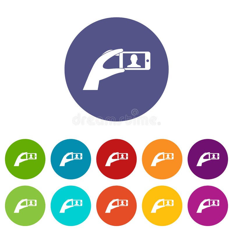 Mano que sostiene el teléfono móvil con los iconos determinados de la foto libre illustration Mano que sostiene el teléfono móvil con los iconos determinados de la foto libre illustration