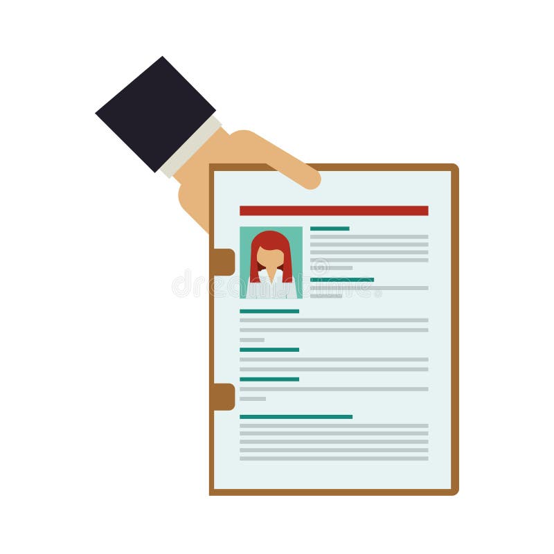 Carpeta Con Curriculum Vitae Cv Búsqueda De Empleo Vector Ilustración