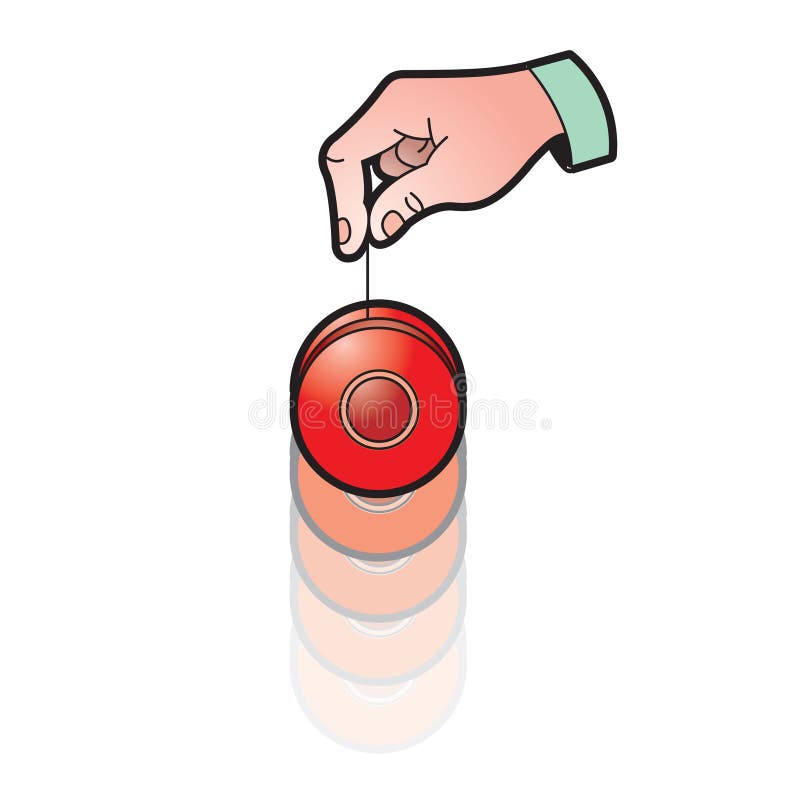 Mano umana che gioca il giocattolo del yo-yo illustrazione di stock Mano umana che gioca il giocattolo del yo-yo illustrazione di stock