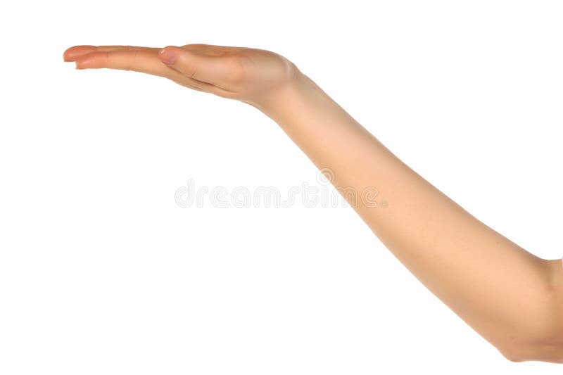 Mano vuota fuori allungata fotografie stock libere da diritti Mano vuota fuori allungata fotografie stock libere da diritti