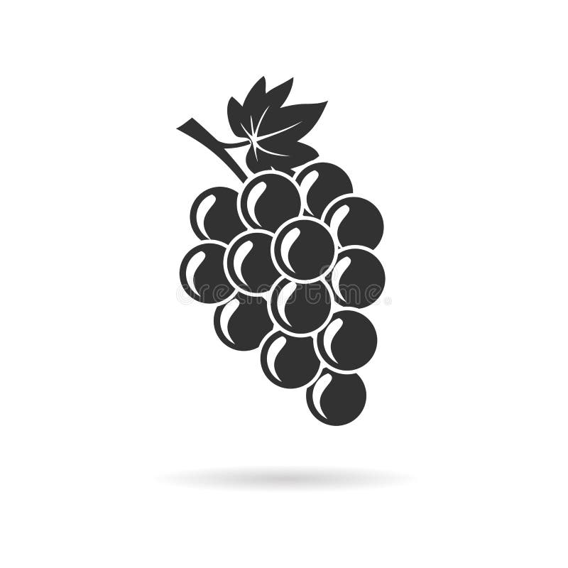 Manojo de uvas con la hoja ilustración del vector Manojo de uvas con la hoja ilustración del vector