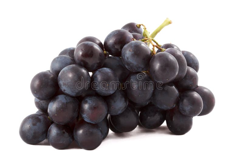 Manojo de uvas negras aisladas