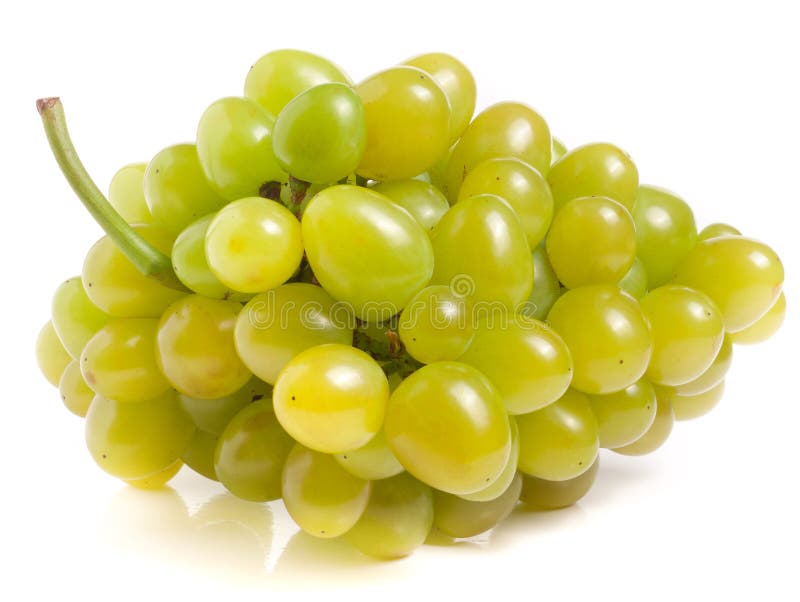 Manojo de uvas verdes aisladas en el fondo blanco fotografía de archivo