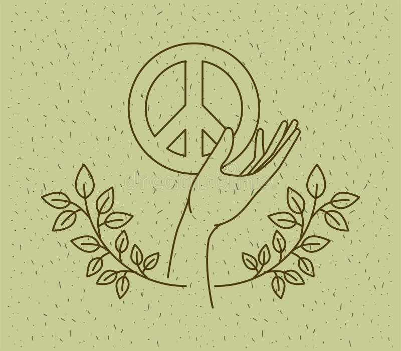 Manos Con Símbolo De La Paz Mundial Ilustración del Vector - Ilustración de  emblema, proteja: 133563673