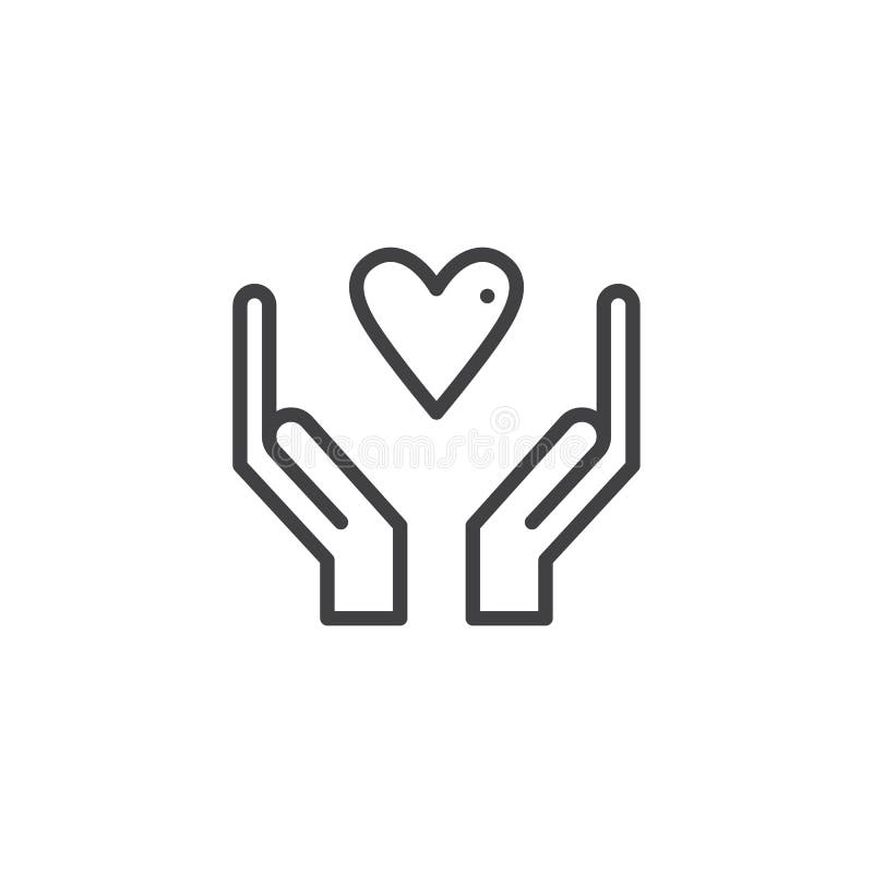 Manos con vector del icono del corazón ilustración del vector Manos con vector del icono del corazón ilustración del vector