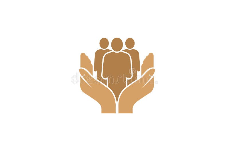 Manos creativas que detienen a la persona Logo Design Vector Symbol Illustration de la gente ilustración del vector Manos creativas que detienen a la persona Logo Design Vector Symbol Illustration de la gente ilustración del vector