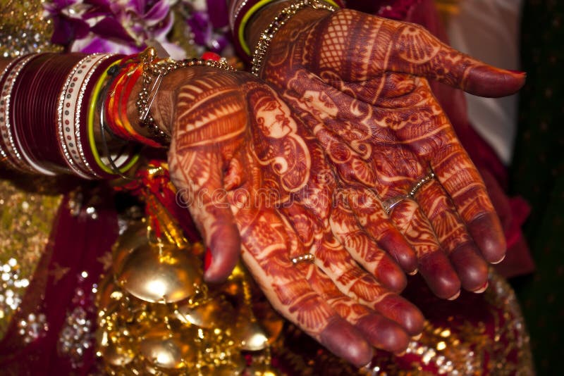 Indian wedding hands with henna. Indian wedding hands with henna