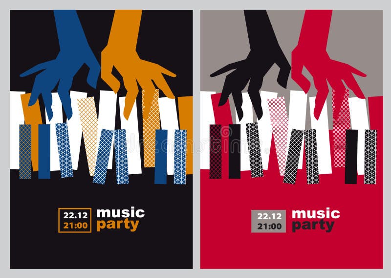 Manos y ejemplo del vector de las llaves del piano ilustración del vector Manos y ejemplo del vector de las llaves del piano ilustración del vector