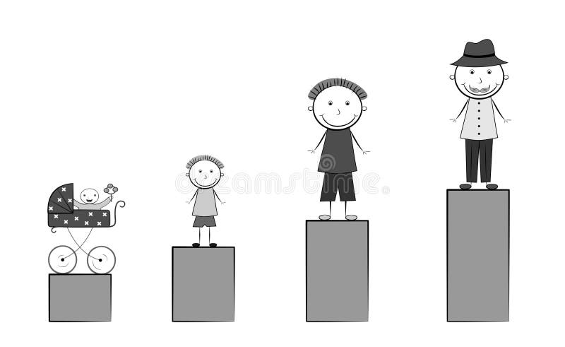 Mans life black stock illustration Mans life black stock illustration