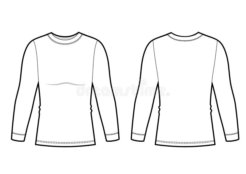 Mans Longsleeve Top Bw Sketch. Fashion Illustration Stock Illustration ...