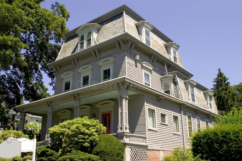 Mansard Roof - Victorian Building stock photo Mansard Roof - Victorian Building stock photo