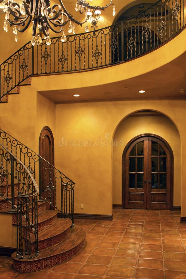 Mansion home interior front stairway entrance royalty free stock image Mansion home interior front stairway entrance royalty free stock image