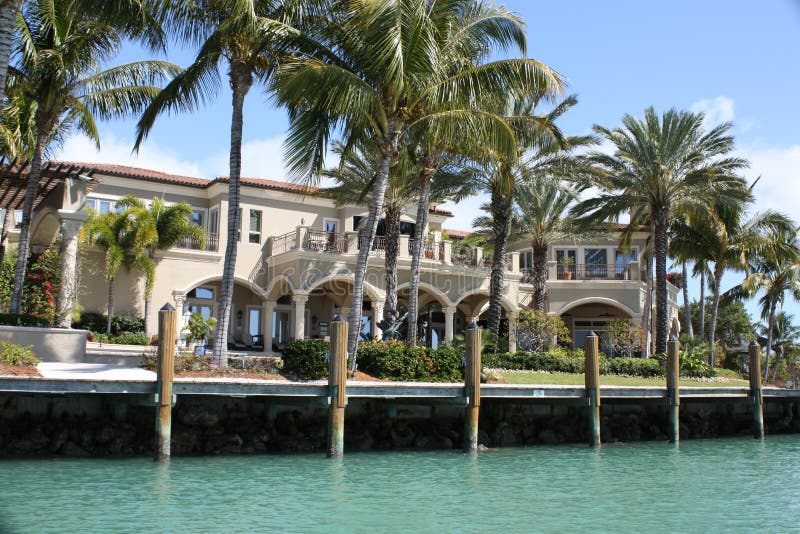 Mansion with palms