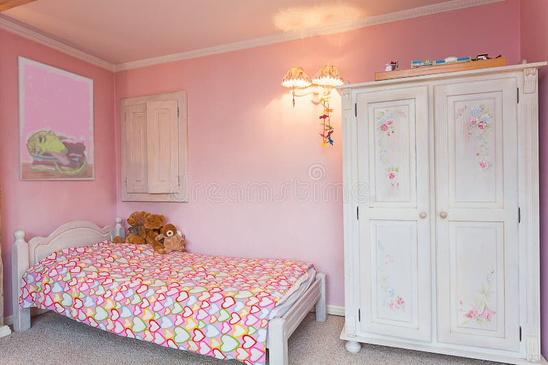 Vintage mansion - a pink bedroom of a little girl. Vintage mansion - a pink bedroom of a little girl