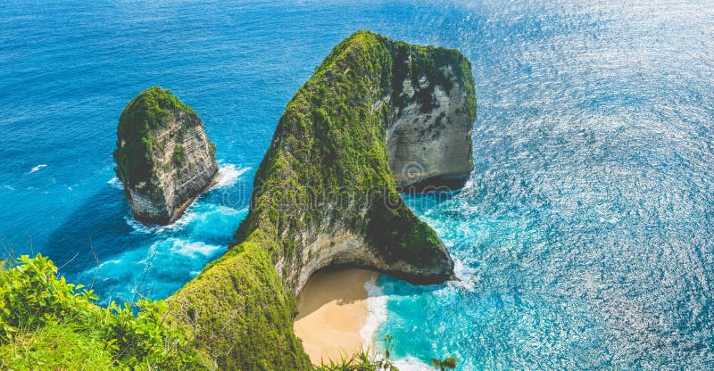 Manta Bucht Oder Kelingking Strand Auf Insel Nusa Penida 