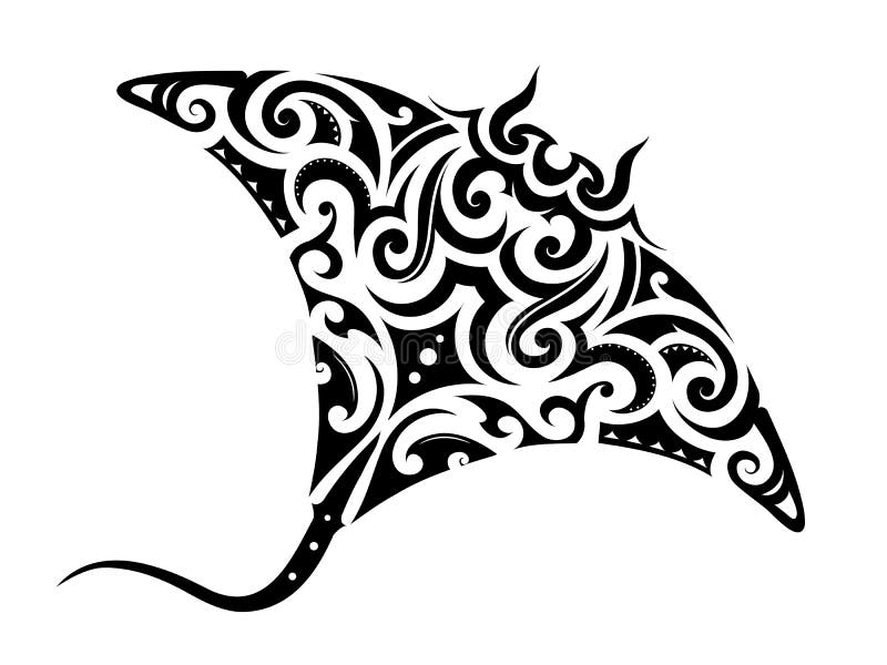 Maori style manta ray tattoo