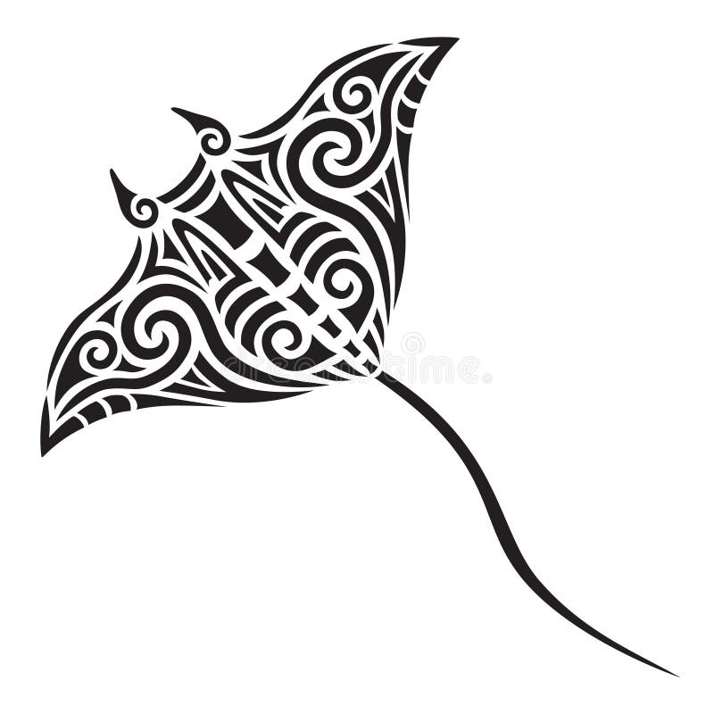 Stingray Manta in Maori style Tattoo sketch tribal ethno style Tattoo for  divers 10450460 Vector Art at Vecteezy