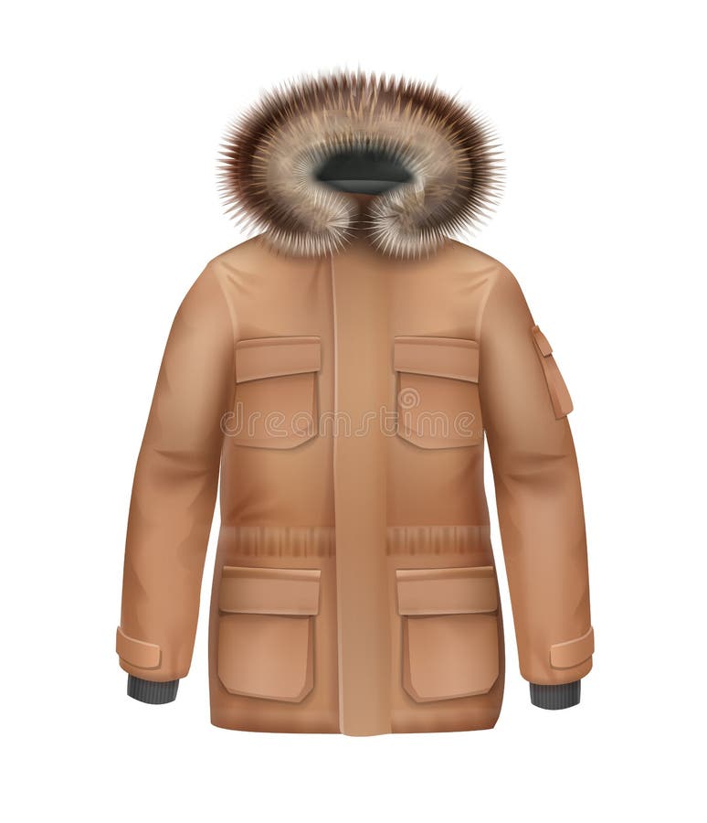 Manteau d'hiver de Brown illustration de vecteur